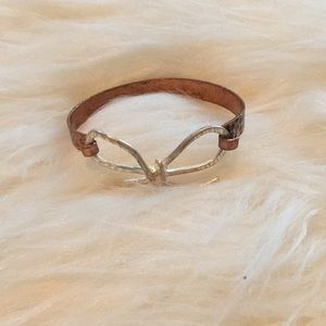 Copper and silver band bracelet